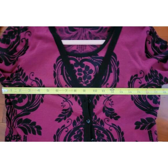 Pendleton Cardigan And Tanktop Coord 100 % Merino Wool Pink And Black Size S - Picture 9 of 9